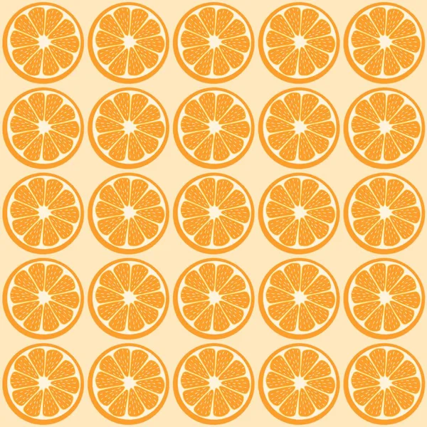 Seamless pattern of orange fruit slices on a soft beige background. Fresh citrus design ideal for packaging, wallpaper, textile, and summer-themed projects.