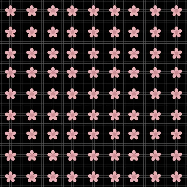 Siyah ekose arka planda kusursuz desenli çiçekler. Tekstil ürünleri, ambalaj kağıtları, duvar kağıtları, albüm tasarımları ve dijital projeler için mükemmel..