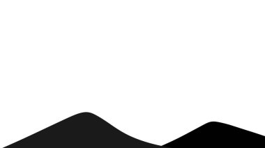 Tasarım projeleri için beyaz zemin üzerinde siluet tepeleri kopya alanı, sakin ve basit manzara arkaplanı.