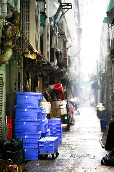 Trash Alleyway in Hong Kong Royalty Free Stock Images