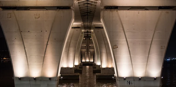 Support columns under a bridge Stock Picture