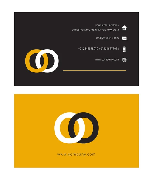 Logo O & O Letter, dengan templat kartu bisnis - Stok Vektor