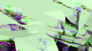 Retro Arıza Canlandırma Döngüsü - Soyut Yeşil Renkli Dijital Sanat