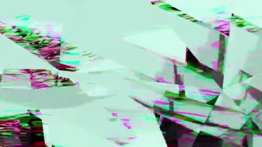 Retro Arıza Canlandırma Döngüsü - Soyut Mavi Renkli Dijital Sanat