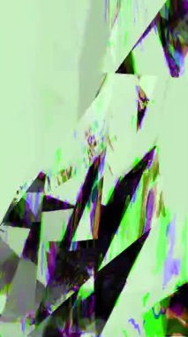 Retro Arıza Canlandırma Döngüsü - Soyut Yeşil Renkli Dijital Sanat