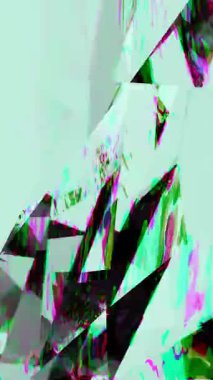 Retro Arıza Canlandırma Döngüsü - Soyut Mavi Renkli Dijital Sanat