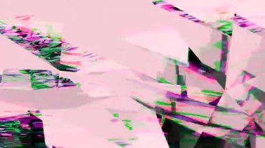 Retro Arıza Canlandırma Döngüsü - Soyut Pembe Renkli Dijital Sanat