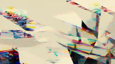 Retro Arıza Canlandırma Döngüsü - Soyut Sarı Renkli Dijital Sanat