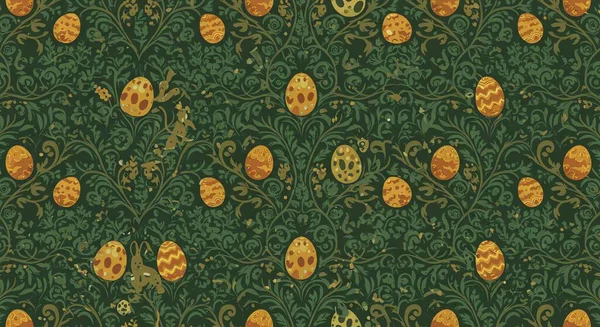 Altın süslemeli yeşil çiçek arkaplanı