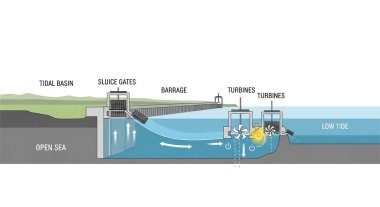 Su akar, su akar. akış sistemi. vektör illüstrasyonu.