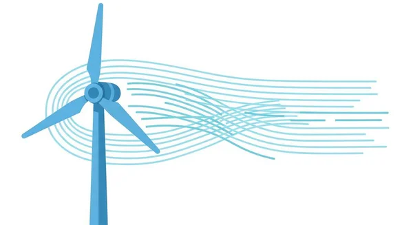 Mavi çizgileri olan rüzgar türbini.