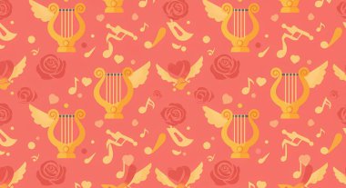 Farklı aksesuarlara sahip renkli arkaplan