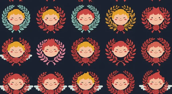 Farklı duyguları olan bir grup vektör kız bebek..