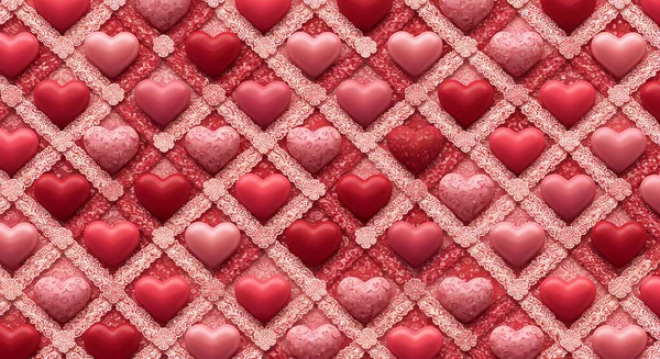 Beyaz arka planda kırmızı kalpler. Sevgililer günü kartı.