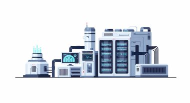 Modern binanın vektör illüstrasyonu