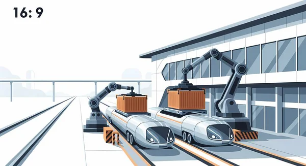 Vektör çizimi. tren ve trenle.
