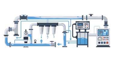 Su kaynağının vektör illüstrasyonu