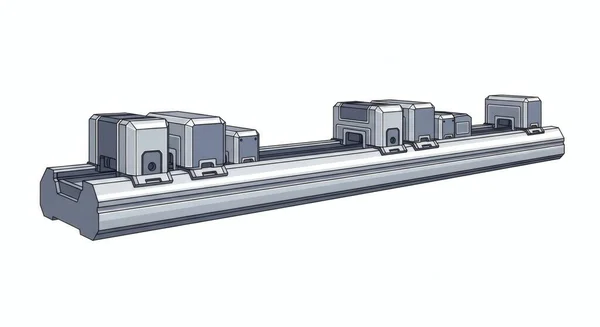 3 d render of a conveyor belt with a conveyor belt