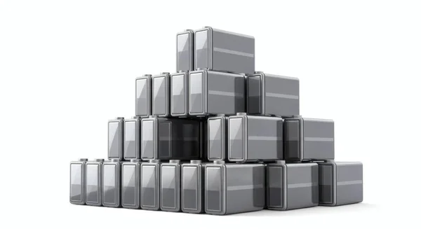 stack of boxes on white background, 3 d illustration. 3 d rendering.