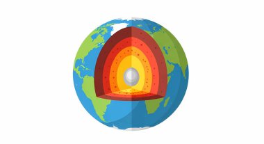 Aylı Dünya Gezegeni. 3D görüntüleme. Toprak küresi. izole vektör.