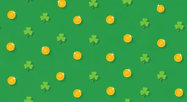 Yeşil yonca desenli. İrlanda Patrick Günü
