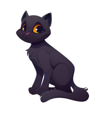 Cadılar Bayramı kara kedisi korku gecesi tatili ve şeker mi şaka mı partisi için, çizgi film karakteri. Cadılar Bayramı cadı kedisi ya da korkunç ve ürkütücü gece karakteri için komik canavar hayvan.