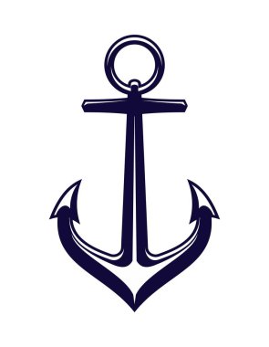 Ship anchor nautical antique sign or tattoo. Ship metal anchor nautical crest symbol, yacht equipment maritime coat of arms vector object. Sail vessel iron hook navy medieval heraldic sign or element