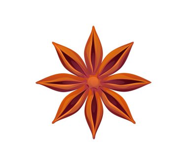 Mutlu noel yıldızları çizgi film dekorasyonu ya da çıkartması. Mutlu Noeller kutlaması, izole edilmiş vektör unsuru, Xmas tatil yıldızı anason. Yeni yıl aşçılığı, sıcak şarap çeşnisi dekorasyonu.