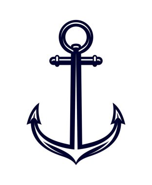 Okyanus yatı, gemi çapa ikonu ya da piktogram. Yat ağır çapa ikonu, donanma gemisi metali izole vektör piktogramı. Denizcilik yat ekipmanı işareti ya da yolcu gemisi demir kanca sembolü