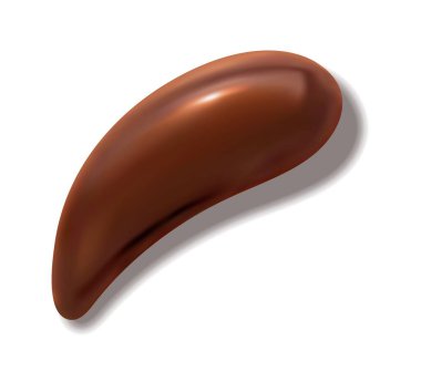 Çikolata damlası, parlak şurup damlası ya da karamel sosu fışkırtması. Gerçekçi 3D vektör erimiş kakao jölesi tatlı leke ve tatlı lekesi oluşturur. İzole şekerleme dokusu, şekerleme malzemesi