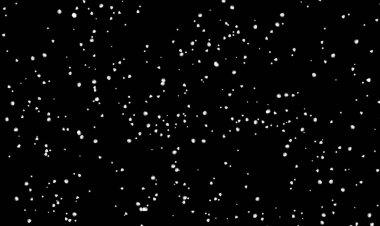 Bu resim, dijital veya soyut temalar için uygun ince bir doku ve derinlik hissi yaratan, sayısız küçük beyaz noktalarla dolu koyu bir arkaplan içerir.