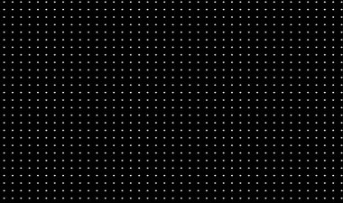 Bu resim, çok sayıda küçük beyaz noktadan oluşan, derin siyah bir arkaplana karşı mükemmel bir altıgen ızgarada düzenlenmiş, karmaşık bir dijital desen gösteriyor.