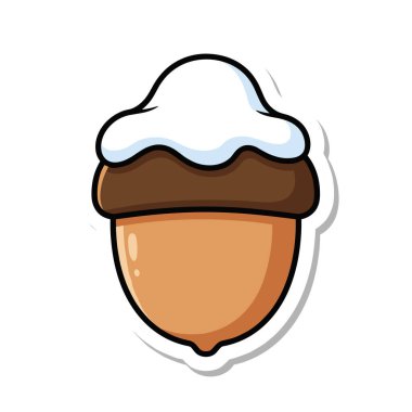 Kar maskesi çıkartmalı Şirin Meşe Palamudu.