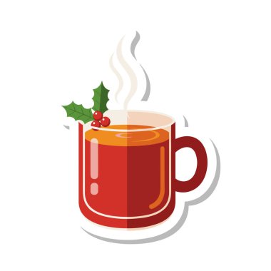 Holly Leaves ve Berry ile Sıcak Noel İçkisi.