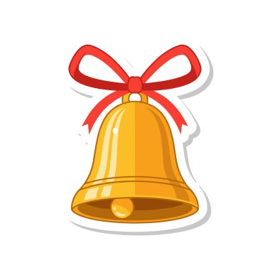 Kırmızı Kurdele Etiketli Altın Noel Çanı.