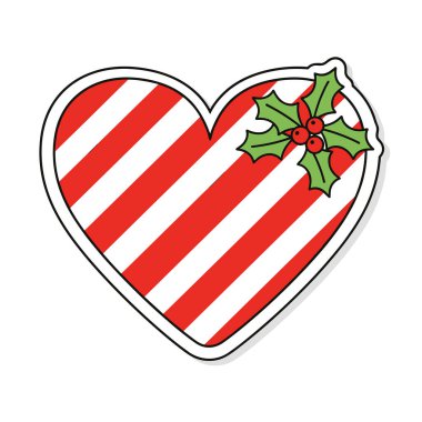 Holly Yapraklar ve Böğürtlenlerle Noel Kalbi.