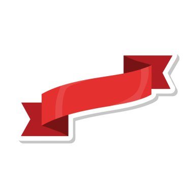 Kırmızı Kurdele Tasarım Kutlamalar ve Tanıtımlar İçin Elementi.