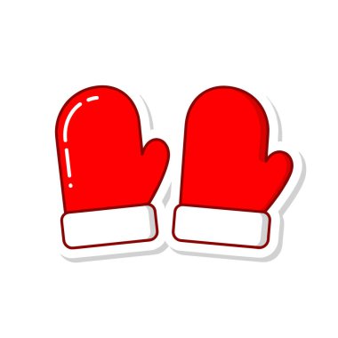 Kırmızı Eldivenler Kış ve Noel sezonu için Yapıştırma.