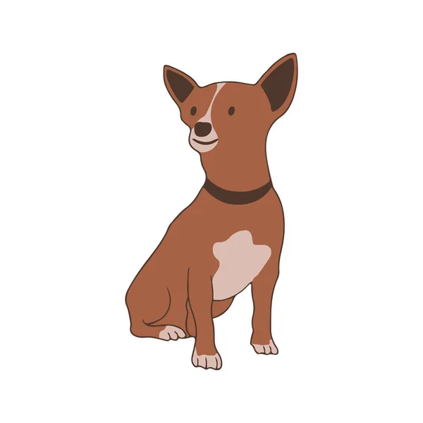 Şirin Chihuahua Şık Bir Kart Şirin Hayvanlarla Dolu Vektör Tebrik — Stok Vektör