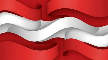 Soyut kırmızı ve beyaz dalgalı desen arkaplanı