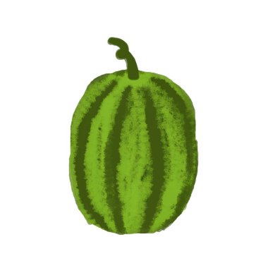 Beyaz arka planda izole edilmiş taze karpuz çizimi