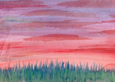 manzara manzarasının arkaplan resmi suluboya boya kullanarak güzel gökyüzü ile