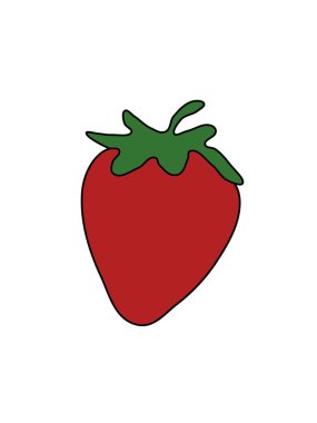 Çilek Basit Resimleri Beyaz Arkaplanda İzole Edildi