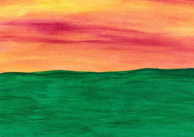 Manzara arkaplanının akrilik resmi