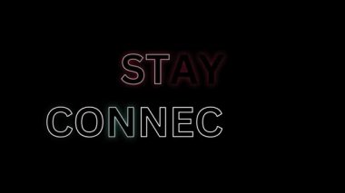 Siyah arkaplanda neon metin animasyonunu bağlı tut