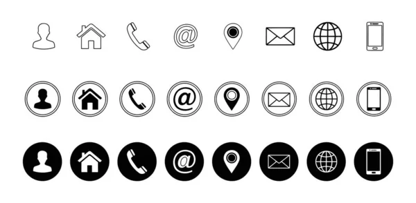 Bir dizi kontak ve iş simgeleri üç sıra halinde sunulurken, birçoğu oval şekillerde çevrili.