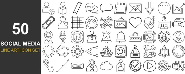 Sosyal medya ve grafik tasarım projeleri için uygun 50 eşsiz, el çizimi simge ve tasarım elemanından oluşan çeşitlilik.