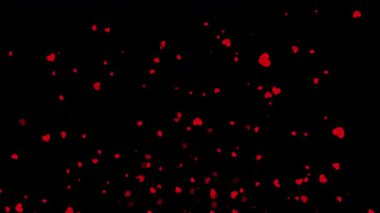 Animasyon kalp ikonu parçacık döngüsü Parlak efektler ve ince hareket