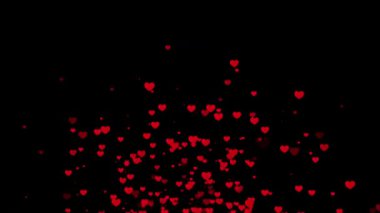 Animasyon kalp simgesi parçacık döngüsü hafif ışık efekti ve yumuşak arkaplan