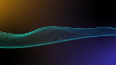 Noktalı arkaplan döngüsüne sahip dinamik soyut dijital dalga ve parçacık animasyonu